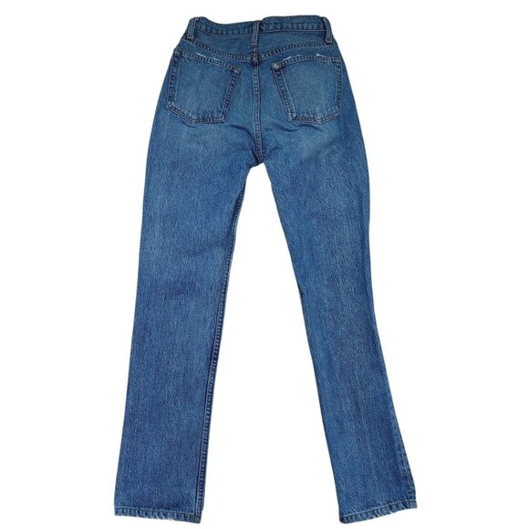 Reformation Jeans Womens 25 Stevie Ultra High Rise Straight Leg Denim Raw Hem - Picture 7 of 11